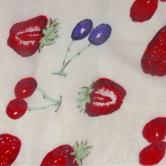 Strawberry blueberry raspberry berry design chiffon scarf 15” x 56” - Picture 5 of 7